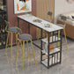 Mesa de bar rectangular con tapa de madera sintética, mesa de pub moderna con estructura de metal