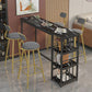 Mesa de bar rectangular con tapa de madera sintética, mesa de pub moderna con estructura de metal