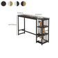 Mesa de bar rectangular con tapa de madera sintética, mesa de pub moderna con estructura de metal