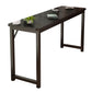 Contemporary Pub Table with Metal Frame Matte Finish Faux Wood Top Bar Table 39.4"L x 15.7"W x 29.5"H Black Without Chairs Clearhalo 'Bar Furniture' 'Bar Tables' 'bar_tables' 'furn' 'furn_bar_tables' 'Furniture' 'Kitchen & Dining Furniture' 7194340