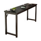 Contemporary Pub Table with Metal Frame Matte Finish Faux Wood Top Bar Table 47.2"L x 15.7"W x 28.7"H Black Without Chairs Clearhalo 'Bar Furniture' 'Bar Tables' 'bar_tables' 'furn' 'furn_bar_tables' 'Furniture' 'Kitchen & Dining Furniture' 7194345