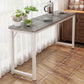 Contemporary Pub Table with Metal Frame Matte Finish Faux Wood Top Bar Table 47.2"L x 15.7"W x 28.7"H Grey Without Chairs Clearhalo 'Bar Furniture' 'Bar Tables' 'bar_tables' 'furn' 'furn_bar_tables' 'Furniture' 'Kitchen & Dining Furniture' 7194347