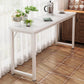 Contemporary Pub Table with Metal Frame Matte Finish Faux Wood Top Bar Table 47.2"L x 15.7"W x 28.7"H White Without Chairs Clearhalo 'Bar Furniture' 'Bar Tables' 'bar_tables' 'furn' 'furn_bar_tables' 'Furniture' 'Kitchen & Dining Furniture' 7194349