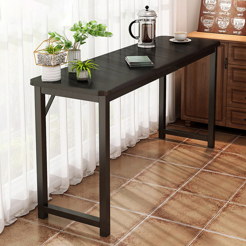 Contemporary Pub Table with Metal Frame Matte Finish Faux Wood Top Bar Table Clearhalo 'Bar Furniture' 'Bar Tables' 'bar_tables' 'furn' 'furn_bar_tables' 'Furniture' 'Kitchen & Dining Furniture' 7194357