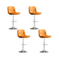 Contemporary Metal Legs Bar Stools Faux Leather Indoor Counter Chair