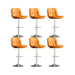 Contemporary Metal Legs Bar Stools Faux Leather Indoor Counter Chair