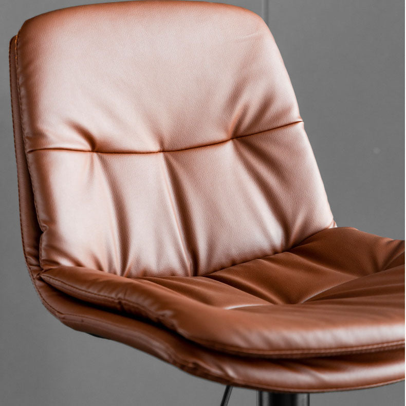 Contemporary Metal Legs Bar Stools Faux Leather Indoor Counter Chair