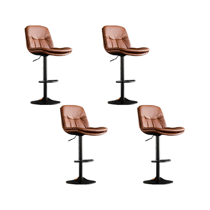 Contemporary Metal Legs Bar Stools Faux Leather Indoor Counter Chair