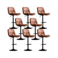 Contemporary Metal Legs Bar Stools Faux Leather Indoor Counter Chair