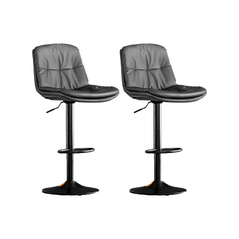 Contemporary Metal Legs Bar Stools Faux Leather Indoor Counter Chair