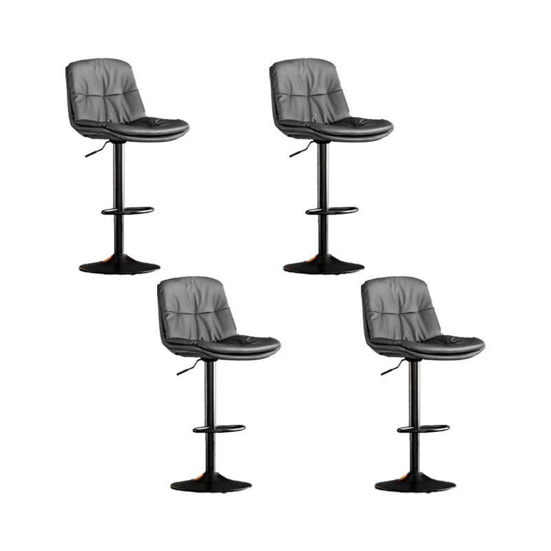 Contemporary Metal Legs Bar Stools Faux Leather Indoor Counter Chair