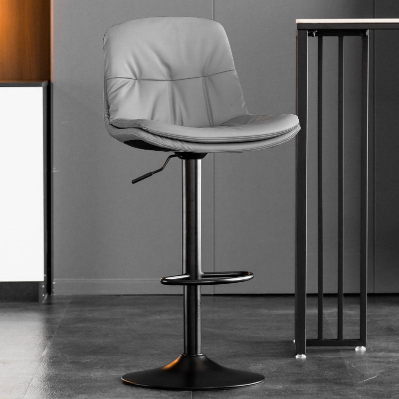 Contemporary Metal Legs Bar Stools Faux Leather Indoor Counter Chair