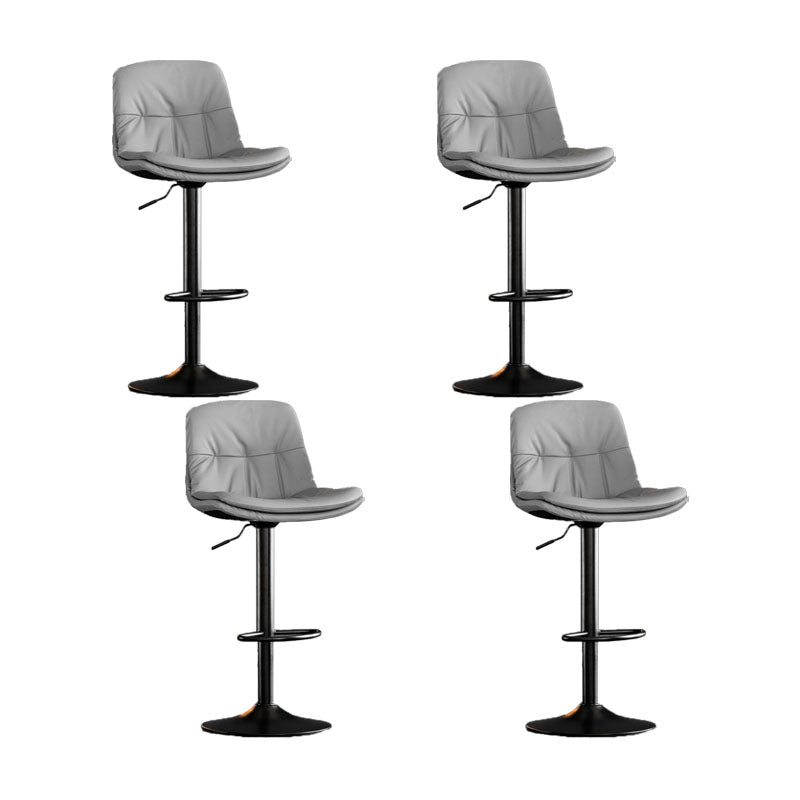 Contemporary Metal Legs Bar Stools Faux Leather Indoor Counter Chair