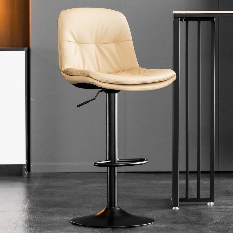 Contemporary Metal Legs Bar Stools Faux Leather Indoor Counter Chair