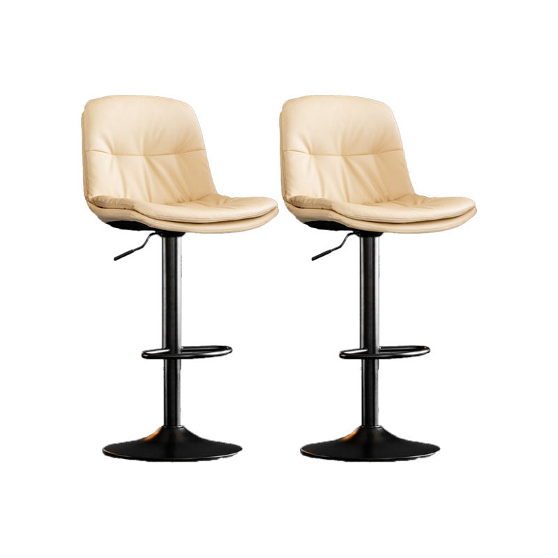 Contemporary Metal Legs Bar Stools Faux Leather Indoor Counter Chair