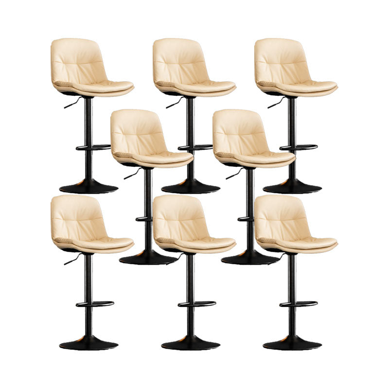 Contemporary Metal Legs Bar Stools Faux Leather Indoor Counter Chair