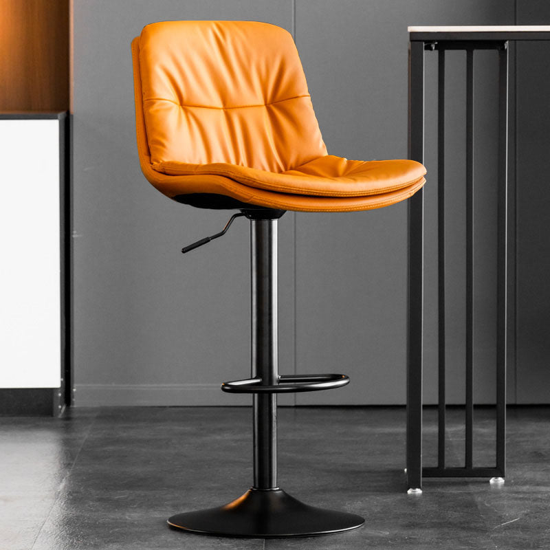 Contemporary Metal Legs Bar Stools Faux Leather Indoor Counter Chair