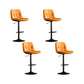 Contemporary Metal Legs Bar Stools Faux Leather Indoor Counter Chair