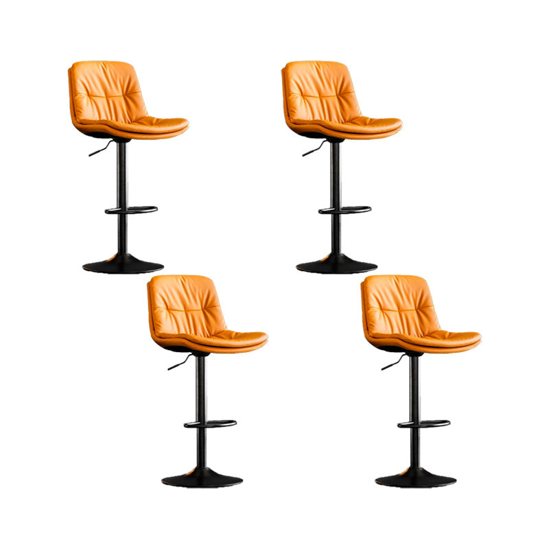 Contemporary Metal Legs Bar Stools Faux Leather Indoor Counter Chair