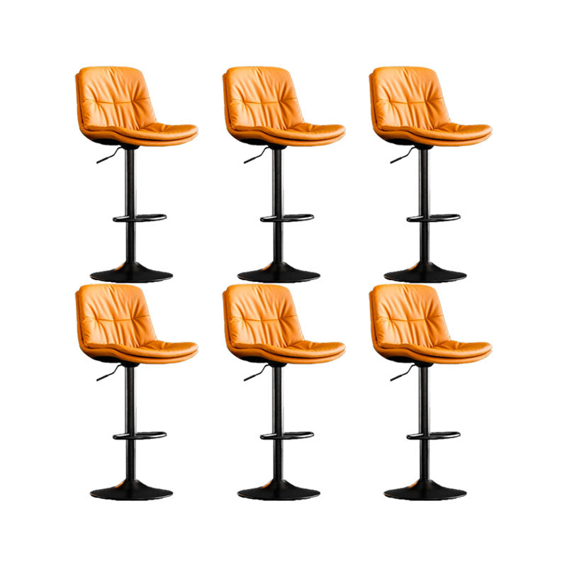 Contemporary Metal Legs Bar Stools Faux Leather Indoor Counter Chair