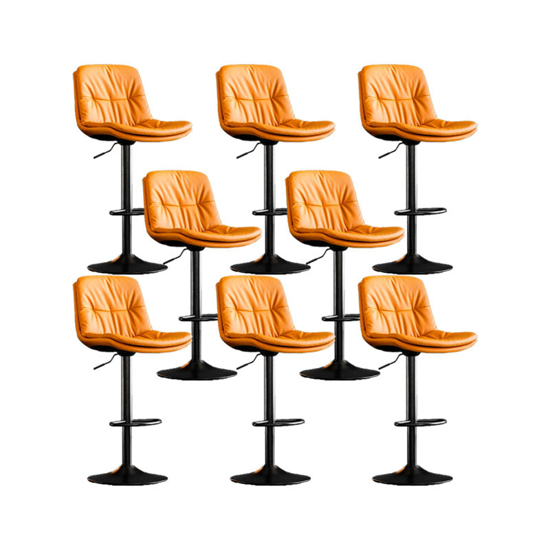 Contemporary Metal Legs Bar Stools Faux Leather Indoor Counter Chair