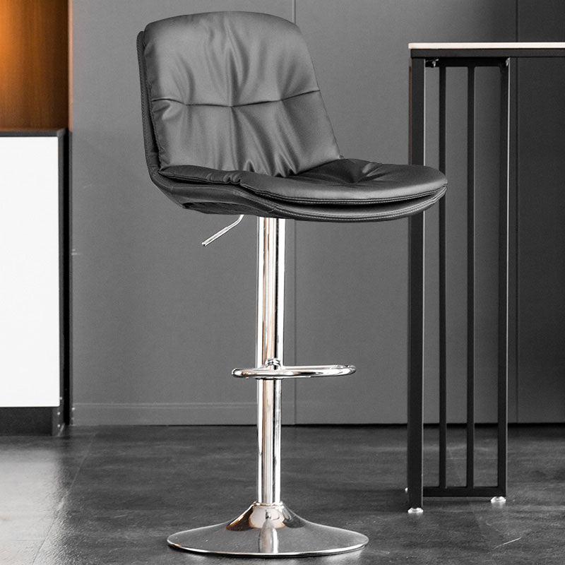 Contemporary Metal Legs Bar Stools Faux Leather Indoor Counter Chair