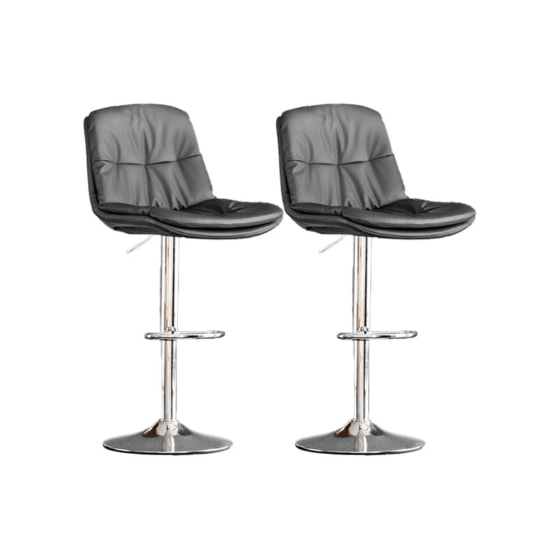 Contemporary Metal Legs Bar Stools Faux Leather Indoor Counter Chair