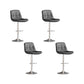 Contemporary Metal Legs Bar Stools Faux Leather Indoor Counter Chair