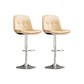 Contemporary Metal Legs Bar Stools Faux Leather Indoor Counter Chair