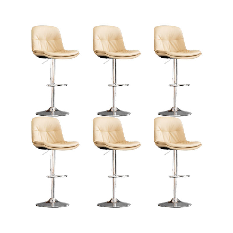 Contemporary Metal Legs Bar Stools Faux Leather Indoor Counter Chair