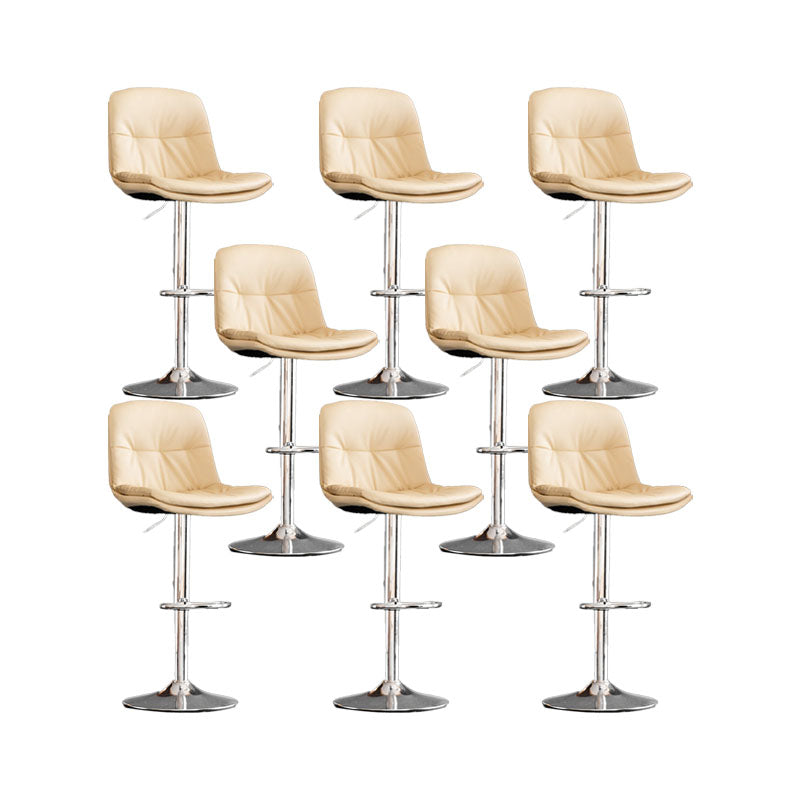 Contemporary Metal Legs Bar Stools Faux Leather Indoor Counter Chair