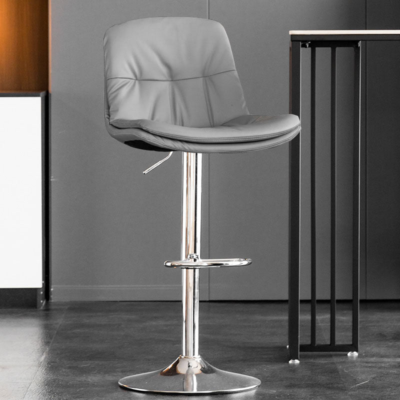 Contemporary Metal Legs Bar Stools Faux Leather Indoor Counter Chair