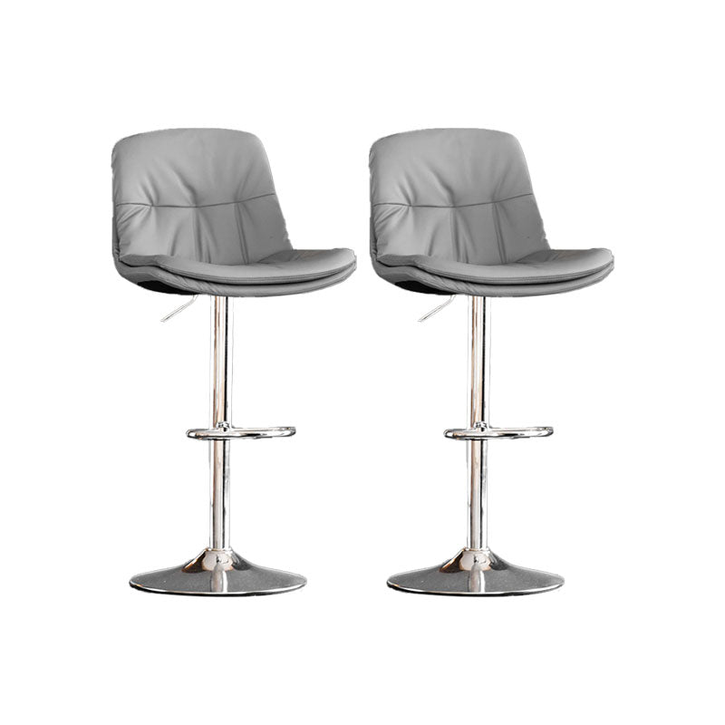 Contemporary Metal Legs Bar Stools Faux Leather Indoor Counter Chair