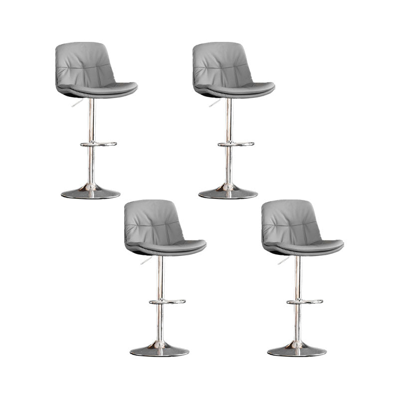 Contemporary Metal Legs Bar Stools Faux Leather Indoor Counter Chair