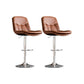 Contemporary Metal Legs Bar Stools Faux Leather Indoor Counter Chair