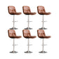 Contemporary Metal Legs Bar Stools Faux Leather Indoor Counter Chair
