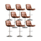 Contemporary Metal Legs Bar Stools Faux Leather Indoor Counter Chair