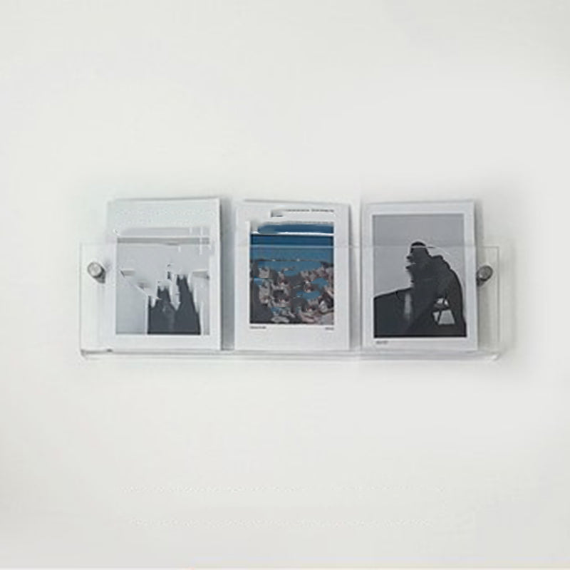 Contemporary Closed Back Bookshelf Horizontal Acrylic Bookcase