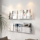 Contemporary Closed Back Bookshelf Horizontal Acrylic Bookcase