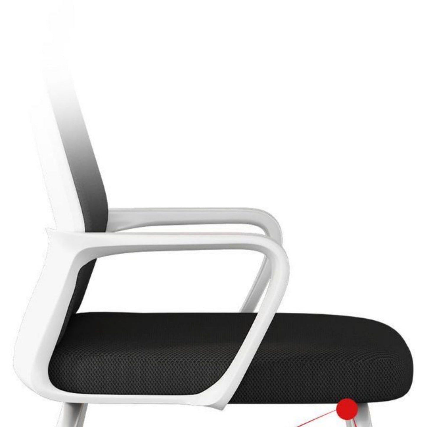 Silla de brazo ergonómico en la mitad de la espalda Armas fijas Silla de oficina en casa sin ruedas