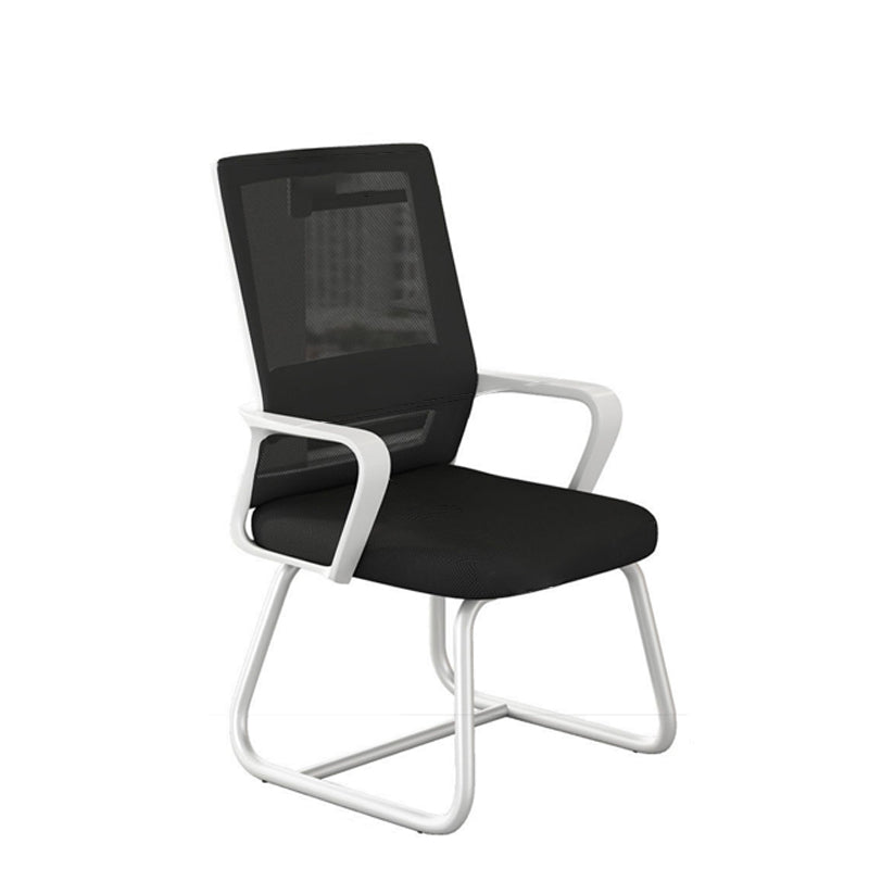 Silla de brazo ergonómico en la mitad de la espalda Armas fijas Silla de oficina en casa sin ruedas