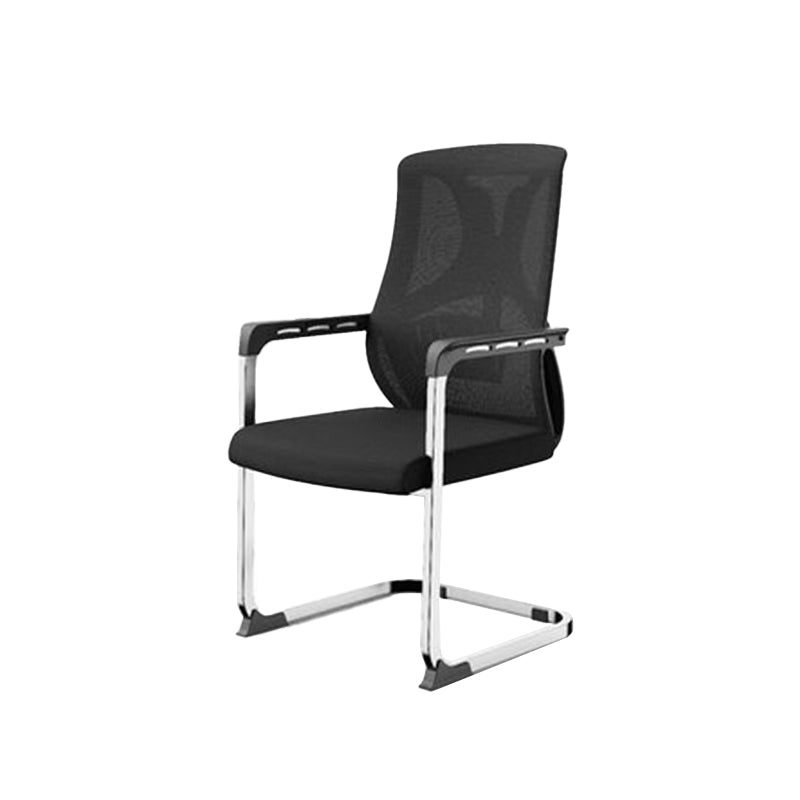 Modern Fixed Arms Office Chair No Distressing Ergonomic Desk Chair without Wheels Black 1 Piece Casters Not Included Clearhalo 'furn' 'furn_office_chair' 'Furniture' 'Office Chairs' 'Office Furniture' 'office_chair' 7202740