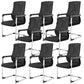 Modern Fixed Arms Office Chair No Distressing Ergonomic Desk Chair without Wheels Black 8 Piece Set Casters Not Included Clearhalo 'furn' 'furn_office_chair' 'Furniture' 'Office Chairs' 'Office Furniture' 'office_chair' 7202747