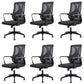 Modern Fixed Arms Office Chair No Distressing Ergonomic Desk Chair without Wheels Black 6 Piece Set Casters Included Clearhalo 'furn' 'furn_office_chair' 'Furniture' 'Office Chairs' 'Office Furniture' 'office_chair' 7202755