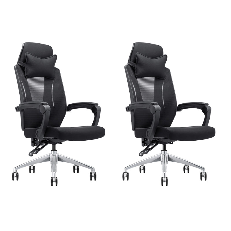 Modern Padded Arms Office Chair Tilt Mechanism Ergonomic Desk Chair with Wheels Black 2 Piece Set Without Footrest Clearhalo 'furn' 'furn_office_chair' 'Furniture' 'Office Chairs' 'Office Furniture' 'office_chair' 7202790