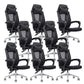 Modern Padded Arms Office Chair Tilt Mechanism Ergonomic Desk Chair with Wheels Black 8 Piece Set Without Footrest Clearhalo 'furn' 'furn_office_chair' 'Furniture' 'Office Chairs' 'Office Furniture' 'office_chair' 7202795
