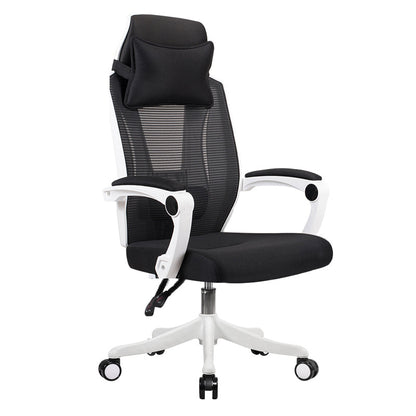 Modern Padded Arms Office Chair Tilt Mechanism Ergonomic Desk Chair with Wheels Black White 1 Piece Without Footrest Clearhalo 'furn' 'furn_office_chair' 'Furniture' 'Office Chairs' 'Office Furniture' 'office_chair' 7202798