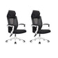 Modern Padded Arms Office Chair Tilt Mechanism Ergonomic Desk Chair with Wheels Black White 2 Piece Set Without Footrest Clearhalo 'furn' 'furn_office_chair' 'Furniture' 'Office Chairs' 'Office Furniture' 'office_chair' 7202799