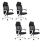 Modern Padded Arms Office Chair Tilt Mechanism Ergonomic Desk Chair with Wheels Black White 4 Piece Set Without Footrest Clearhalo 'furn' 'furn_office_chair' 'Furniture' 'Office Chairs' 'Office Furniture' 'office_chair' 7202801