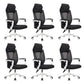 Modern Padded Arms Office Chair Tilt Mechanism Ergonomic Desk Chair with Wheels Black White 6 Piece Set Without Footrest Clearhalo 'furn' 'furn_office_chair' 'Furniture' 'Office Chairs' 'Office Furniture' 'office_chair' 7202804